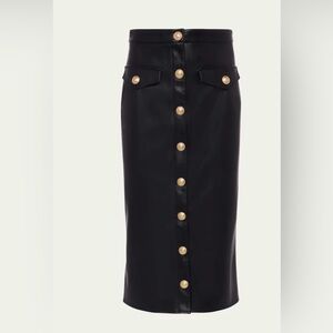 L’AGENCE Milann Faux Leather Midi-Skirt